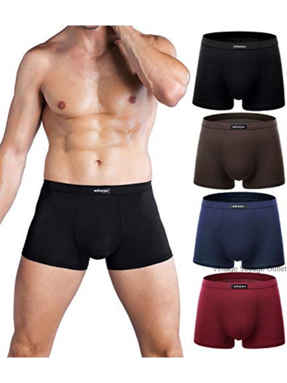 Men's Modal Microfiber Trunks Breathable Covered Waistband Underwear